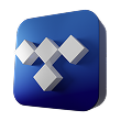 3D Tidal logo icon in blue and silver colors, representing the Tidal music streaming platform for use in promotional content